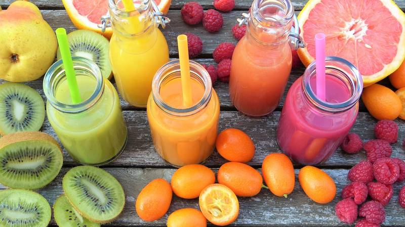 Smoothies and fruits