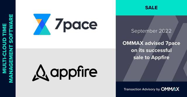 OMMAX advised 7pace on its successful sale to Appfire