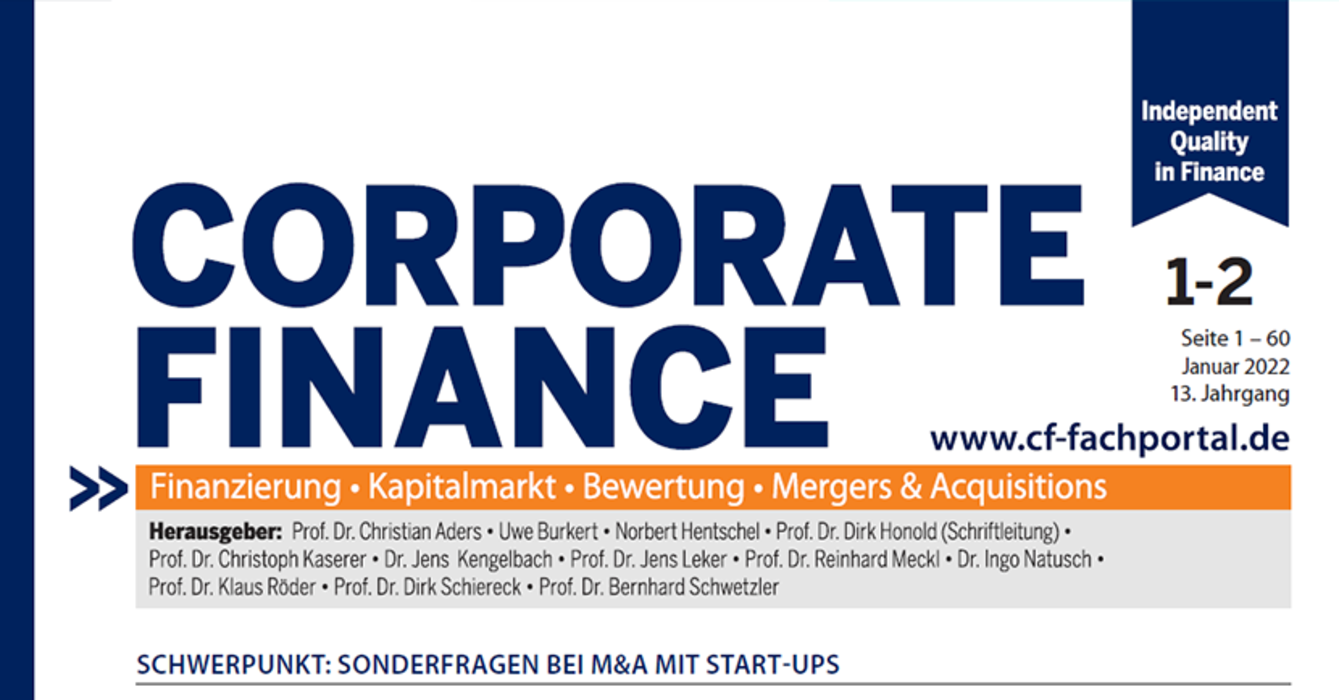 Corporate Finance magazine, Januar 2022