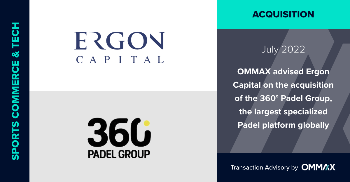 OMMAX advised Ergon Capital on the acquisition of the 360° Padel Group